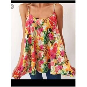 Show Me Your Mumu Lenz Tank Top Tutti Fruiti Size Small